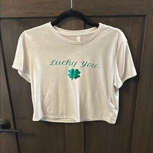 Bella Canvas Cream Green Crop T-Shirt